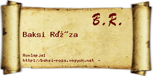 Baksi Róza névjegykártya